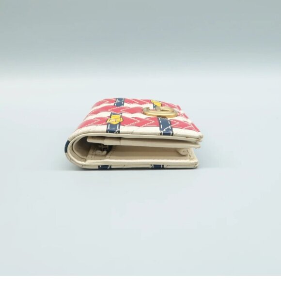 100% Authentic GUCCI White&Red Trompe L'Oeil Leather Wallet - Picture 4 of 12